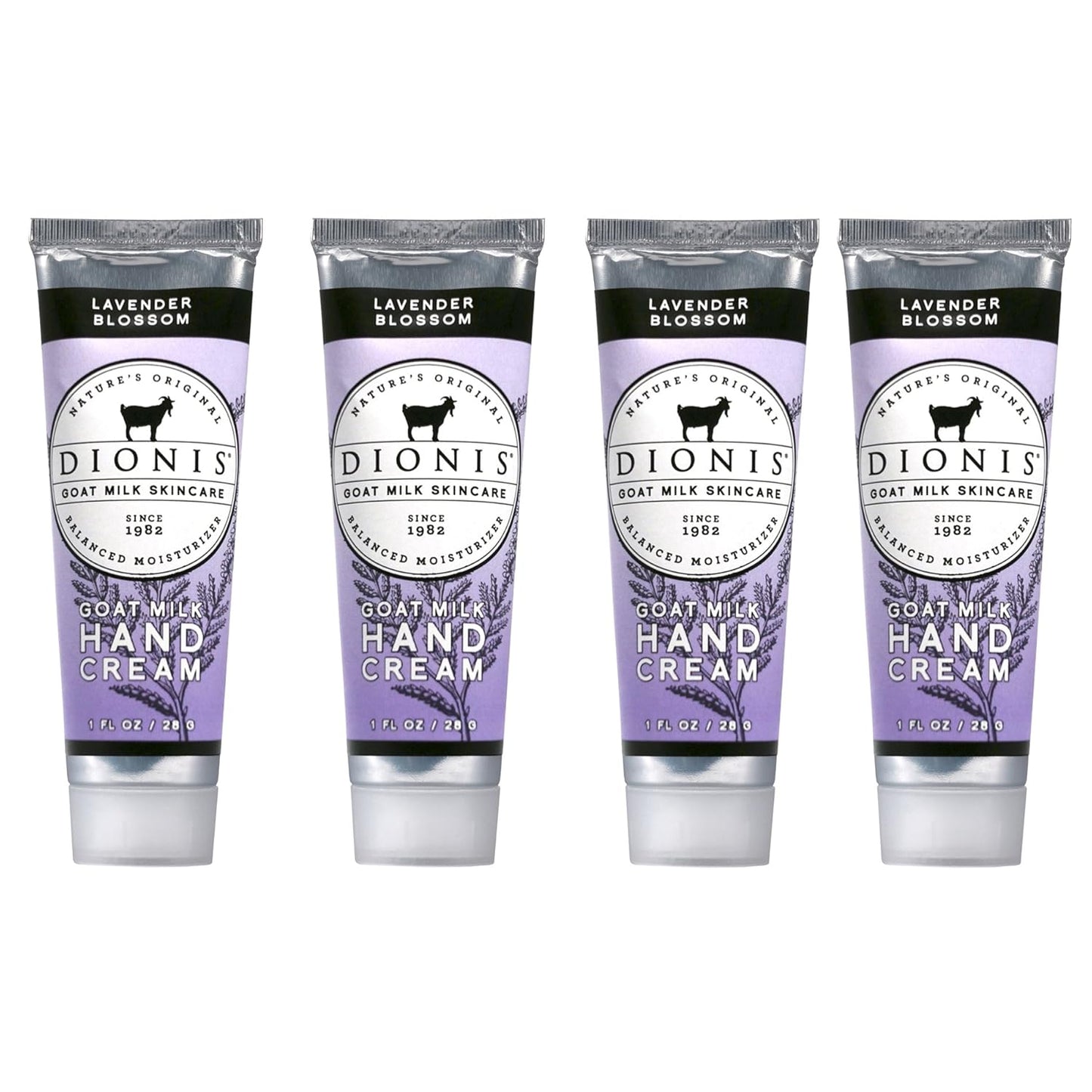 Dionis Goat Milk Hand Cream 4 Piece Travel Gift Set - Lavender Blossom