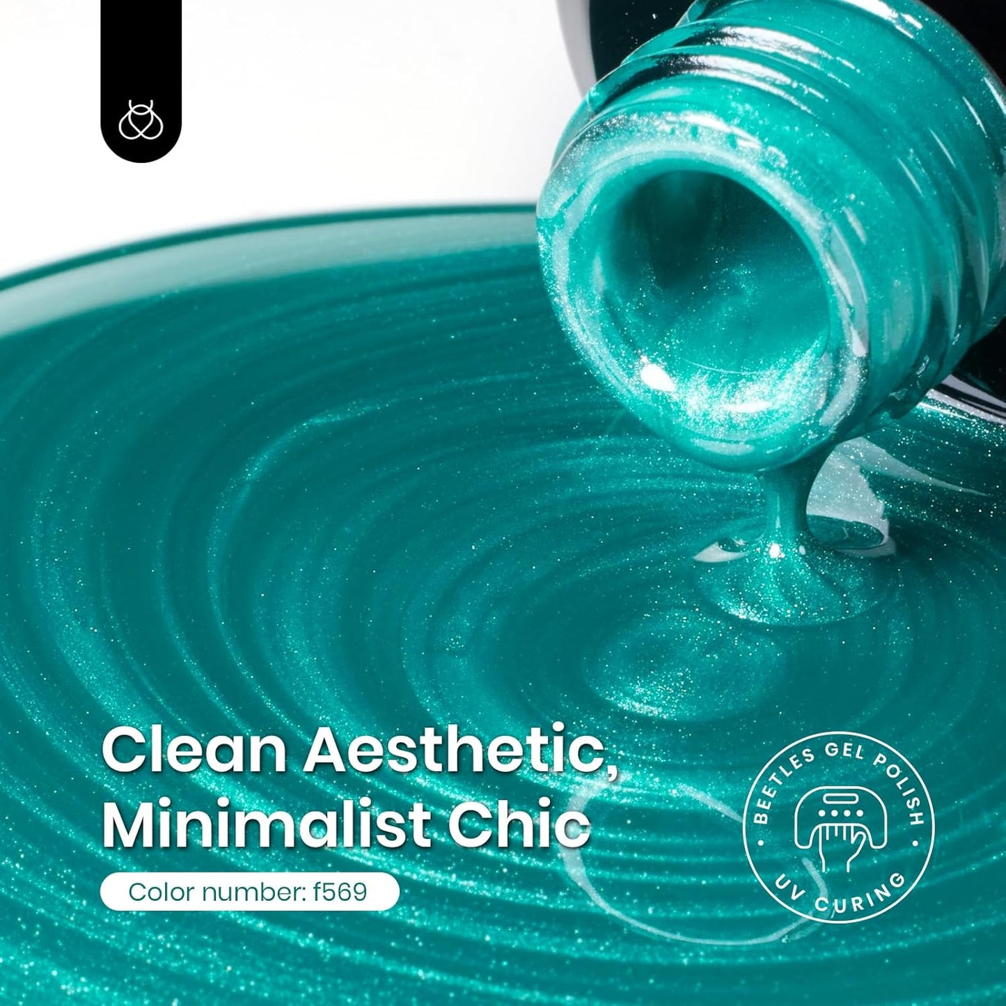 Beetles Green Cat Eye Gel Nail Polish - 15M Green Glass Cat Eye Gel Polish with Magnet Shimmer Translucent Sheer Color Soak Off UV Teal Radiance Series French Nail Art Gift for Women