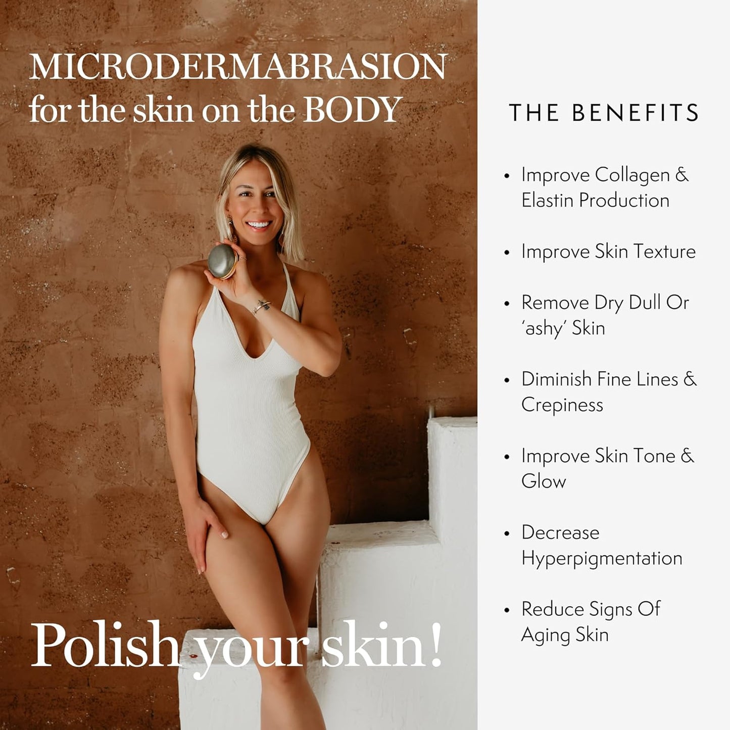 Luxene Beauty FIRMAGLOW® Body Microdermabrasion Device - Home Skin Care Tool for Anti-Aging, Skin Tightening, and Exfoliation - Diamond Surface - Spa Quality - All Skin Types