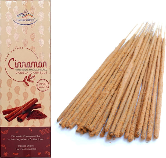 Cinnamon Incense Sticks - Traditional Handcrafted Masala Incense - 40 to 50 Sticks Approx.
