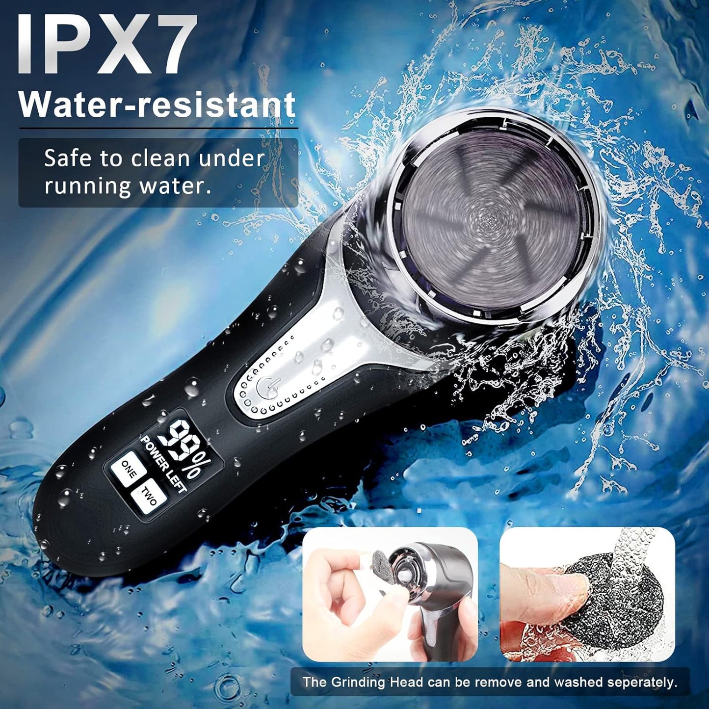 Electric Callus Remover for Feet with Vacuum, Professional Pedicure Tools Kit, Rechargeable Waterproof Foot File for Foot Care Deadskin Remover with 3Heads&2Speed,LCD Display