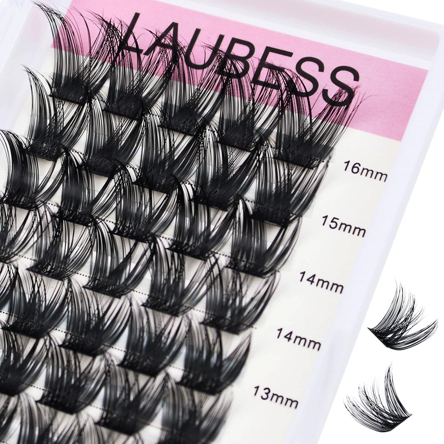 Cluster Lashes Mixed Length Individual Lashes D Curl Lash Clusters Volume Eyelash Clusters DIY Lash Extension Kit Fluffy Cluster Eyelash Extensions (02-0.07D, 9-16mm)