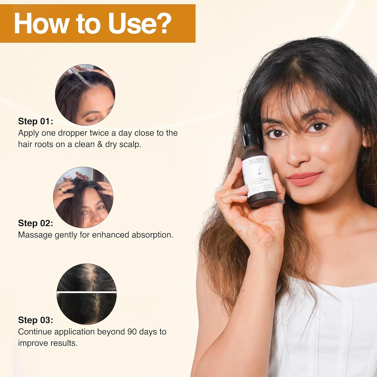 Nourish Mantra Advanced Hair Growth Serum 50ml, 3% Redensyl, 2% Anagain, 2% Procapil, 5% Rice Water, Promotes Hair Regrowth, Anti Thinning & Hair Loss Treatment,Rapid Hair Growth Serum for Women & Men