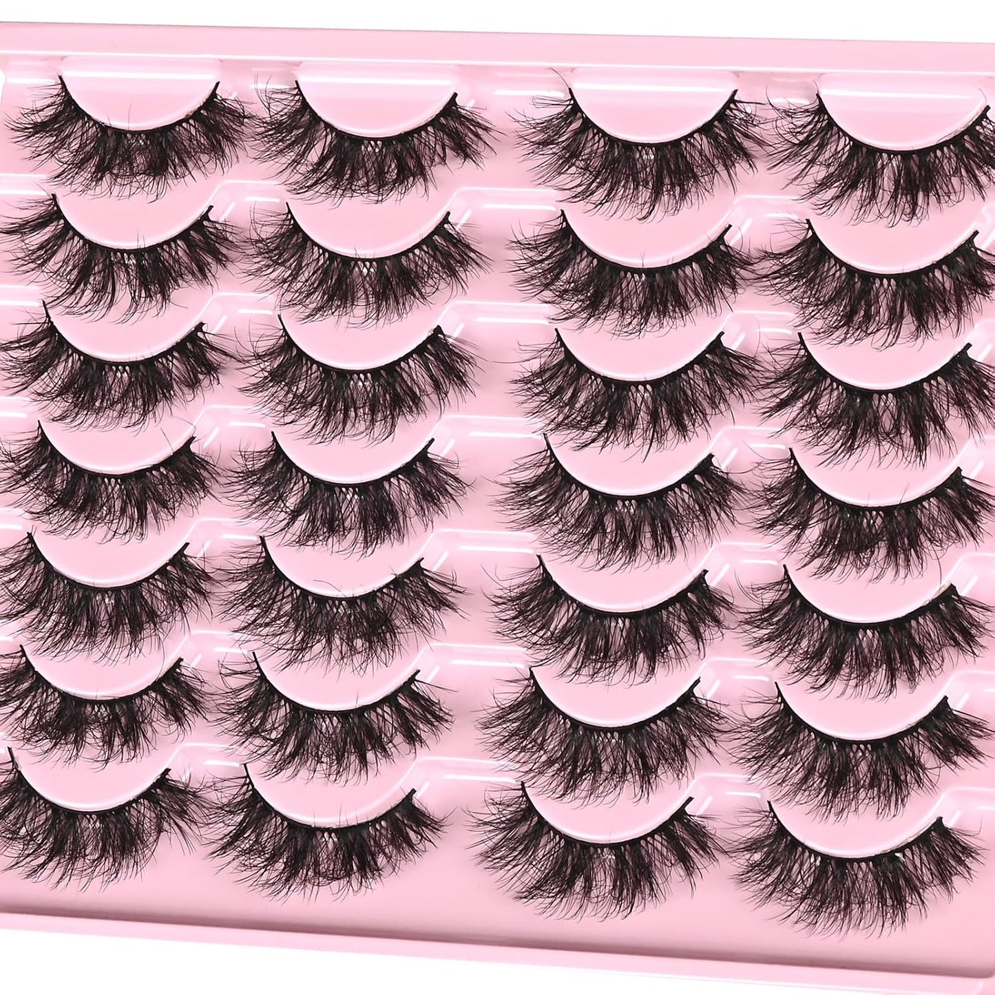 FARRED Fluffy Lashes Natural False Eyelashes Short Wispy Lash Pack 14 Pair Natural Look Cat Eye Strip Eyelash Small Fake Lashes Full Pestañas Sets for MUA and Beginners Daily Makeup (F11 | 7-16mm)