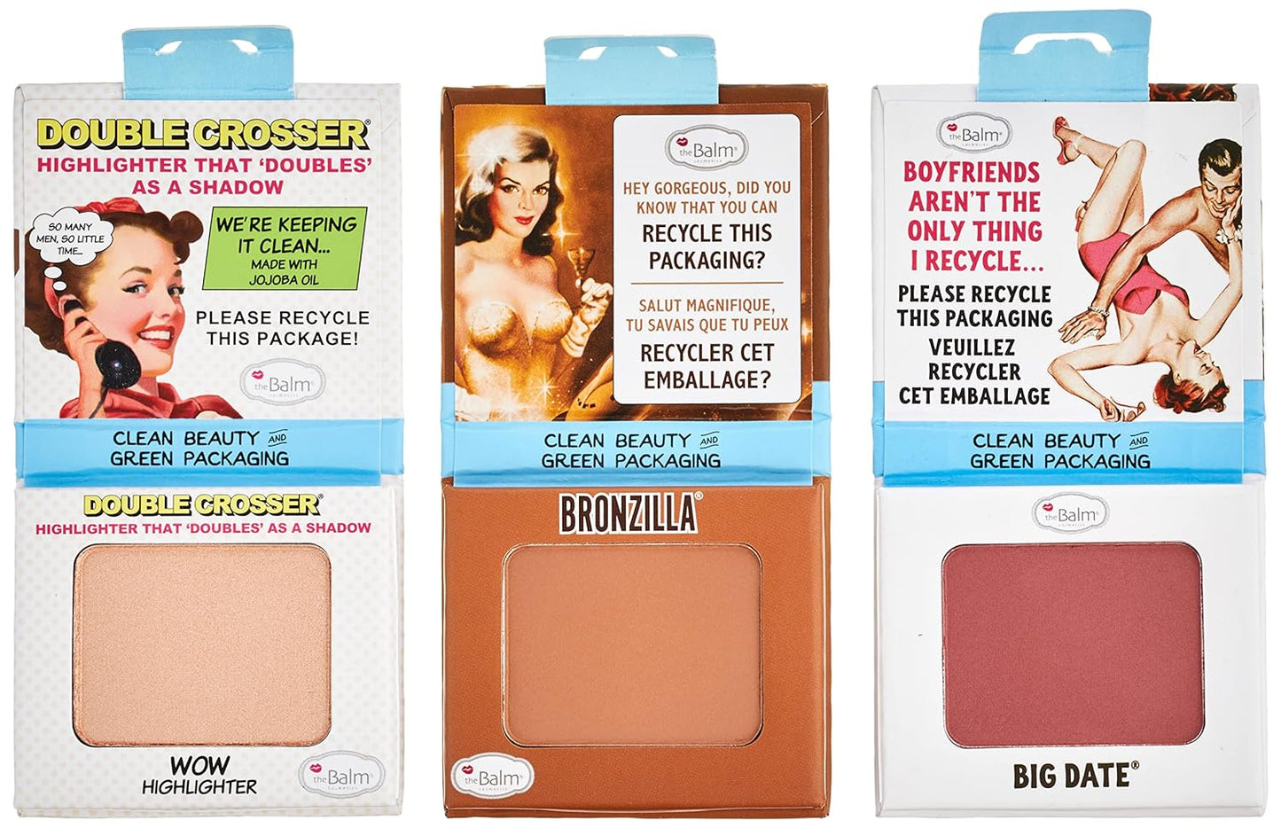 Clean and Green by the Balm for Women - 5Pc 0.1ozBig Date Blush, 0.1oz Bronzilla Bronzer, 0.1oz Double Crosser Wow Highlighter, 0.27oz Nuit Mascara in Extra Black, 0.39Anne T. Dotes Primer