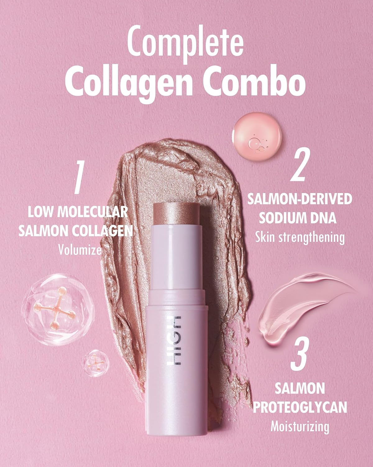 KAHI Highlighter - Skin-Illuminating Highlighter Makeup Stick | Long-lasting Pink Highlighter Makeup | Korean Highlighter Stick for Aging-Lines Improvement | Moisturizing Highlight Stick (0.32 fl oz)