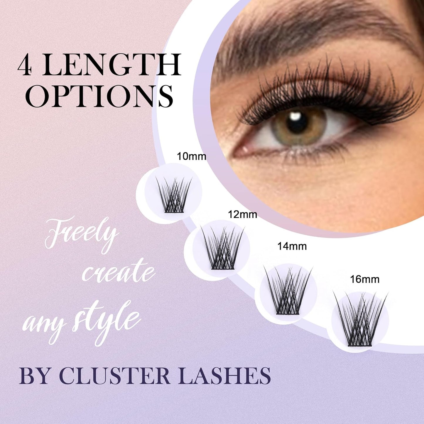 GAQQI Lash Clusters, GQ03 False Eyelashes DIY Lash Extensions D Curl 168PCS Cluster Lashes 10-16MM, Wispy and Natural Lash Wisps (GQ03,10-16mm,D Curl)