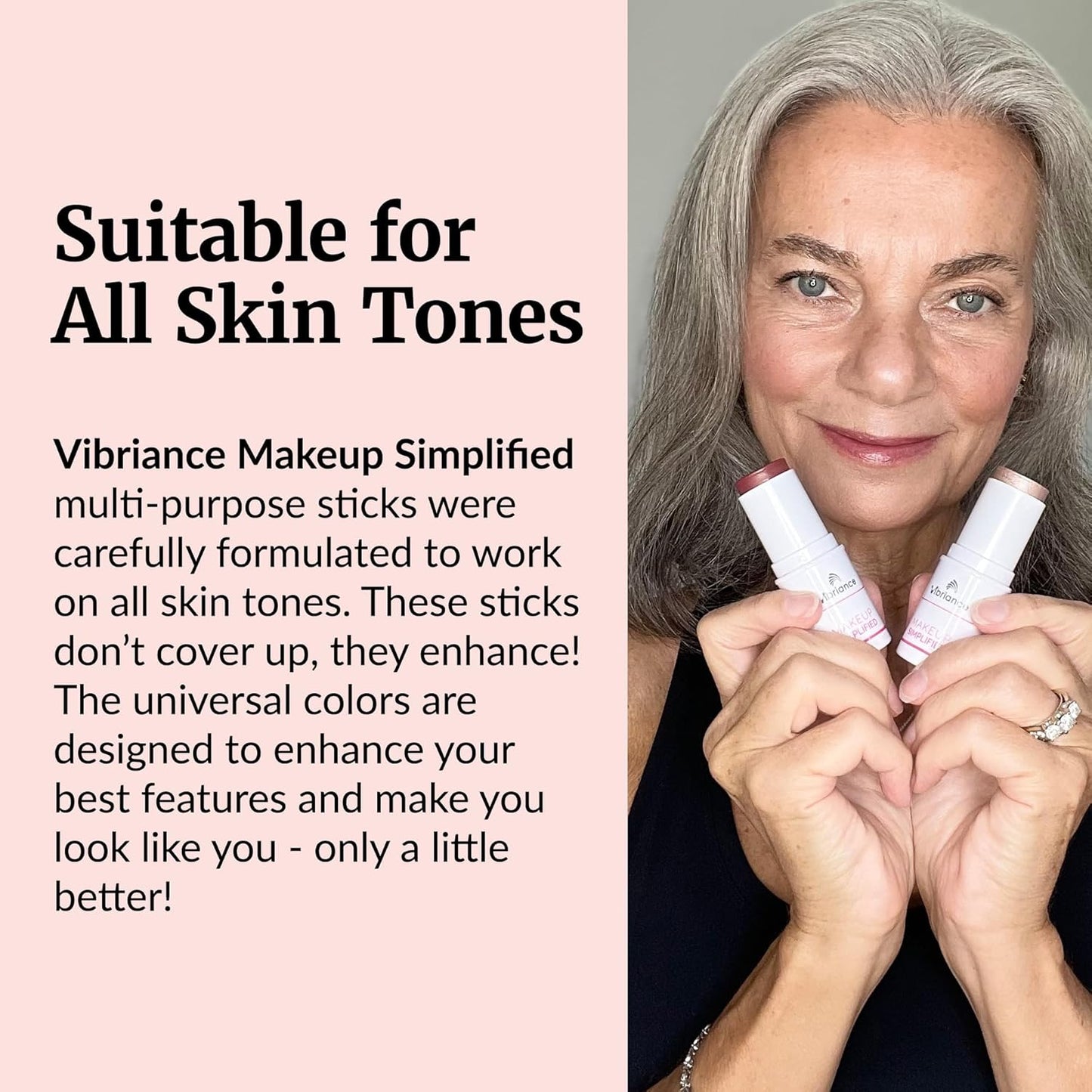 Vibriance Blush and Highlighter Bundle - Cream Blush Stick and Highlighter Stick - All-in-One for Cheeks, Lips, Eyes, Mature Skin - Makeup Simplified