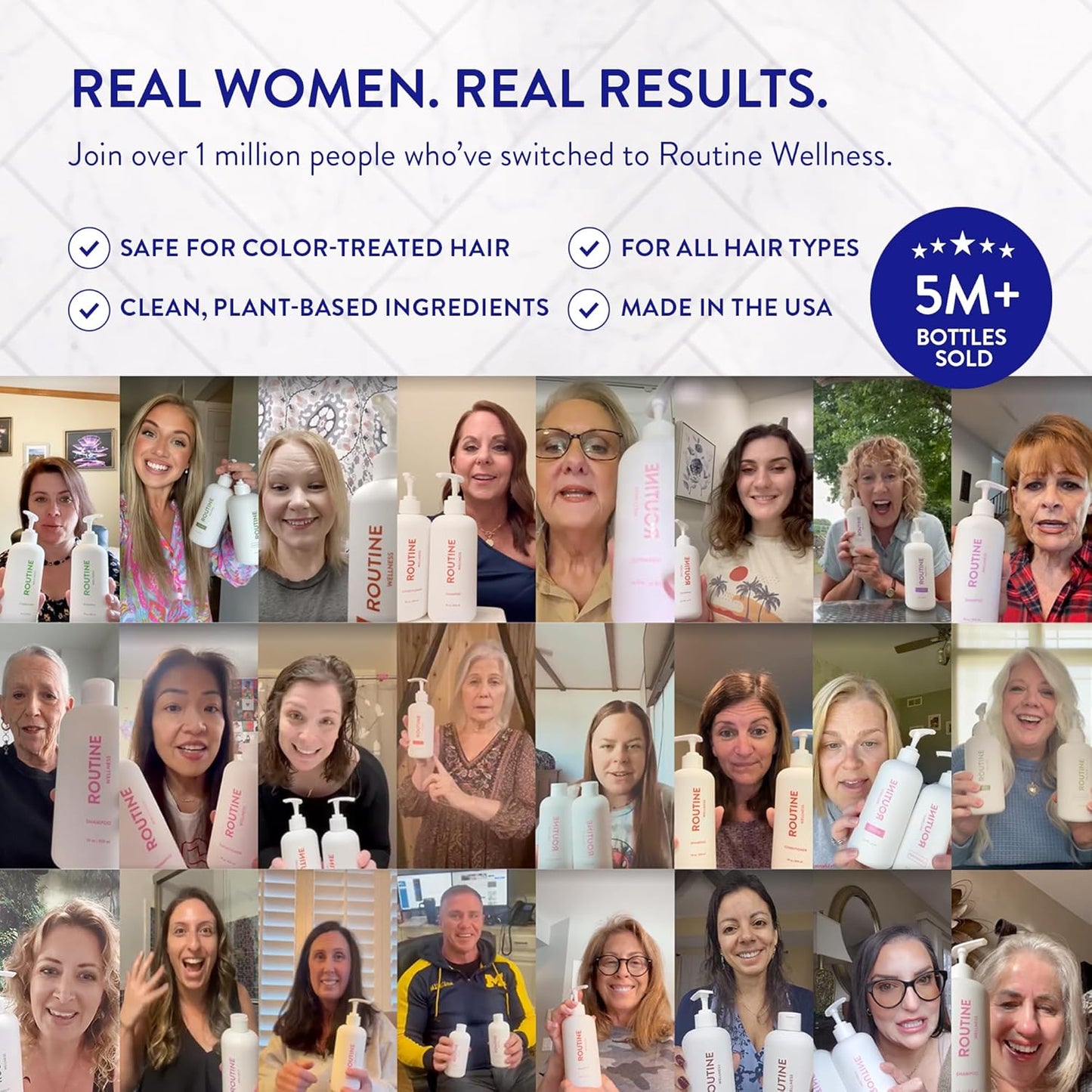 Routine Wellness Anti-Thinning Shampoo and Conditioner Set for Thinning Hair - Biotin DHT Blocker Women & Men - Color Safe Shampoo for Hair Loss & Healthier Hair - Coconut & Vanilla (Pack of 2)