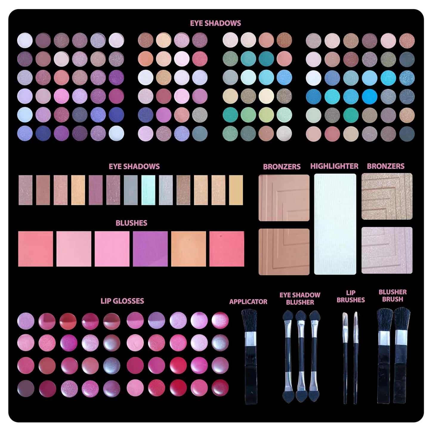 Makeup Kit for Women - 190-in-1 - Professional Makeup Pallets, makeup kit Includes Eyeshadows, Blushes, Makeup Brushes & More For a Full Makeup Look