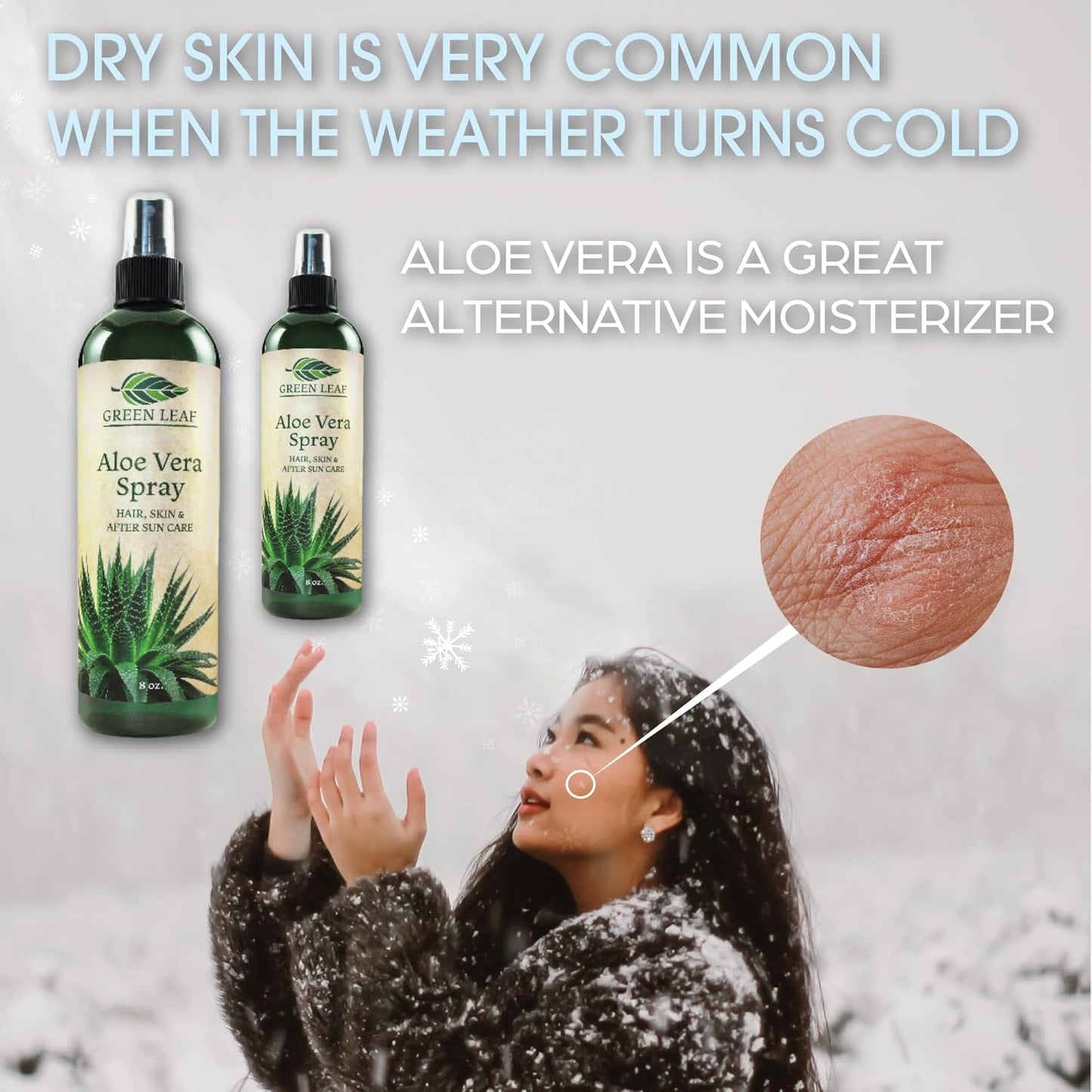 Aloe Vera Spray Bottle Travel Size | Vitamin C, E & A | Skin Care, Hair Spray, Facial Moisturizer, Hair Growth, Facial Cleanser, Sunburn Relief & After Sun Lotion 3.3oz