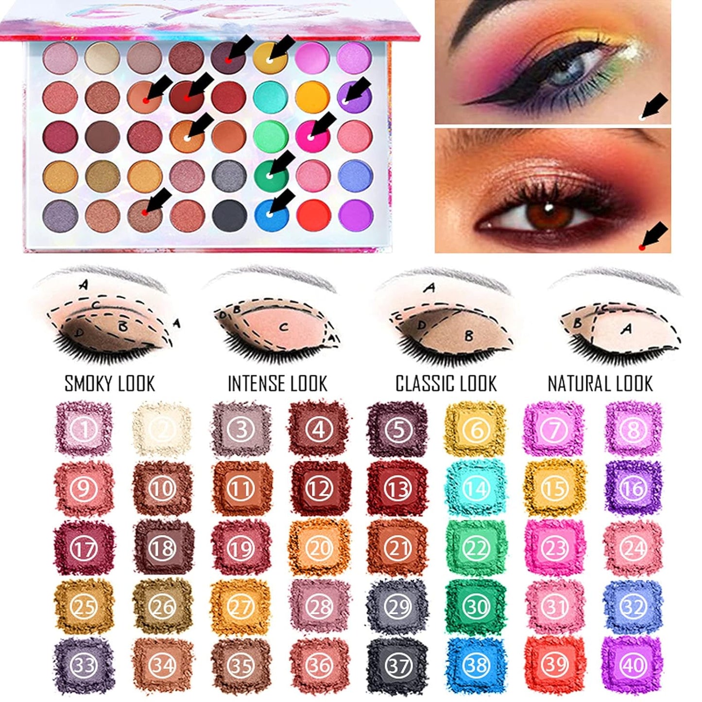 All in One Makeup Bundle with Makeup and Reusable Waterproof Case, Ultimate Color Combination Eye Shadow Palette, Photo Finish Foundation, Lipstick Set, Multi-Use Concealer etc, Makeup Gift Set