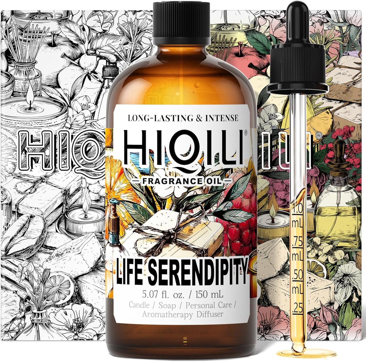HIQILI Life Serendipity Fragrance Oil for Candle Making, Inspired by Chane. Chance, DIY Perfume, Bath Bombs, Aromatherapy, Long-Lasting Scent - 5.07 Fl Oz