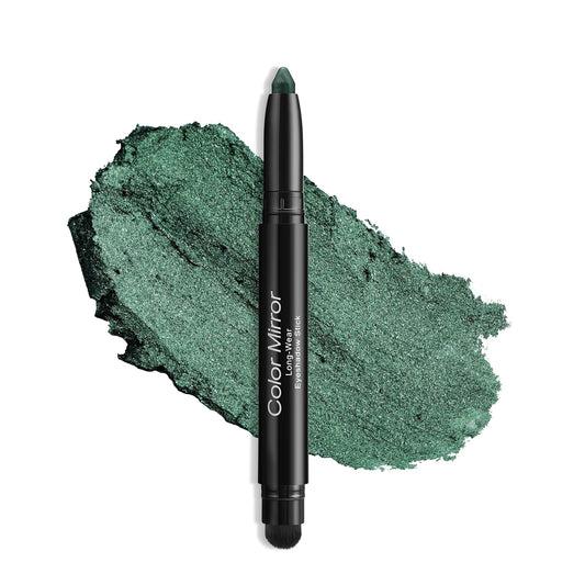 Cream Waterproof Hypoallergenic Eyeshadow Stick, long wear Metallic Glitter Matte Eye Shadow Pencil With Makeup Brush, Eye Brightener, 63 Evergreen Shimmer