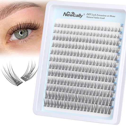 Natural Lash Clusters DIY Lash Extension Wispy Eyelash Clusters C-curly Cluster Eyelash Extension 10-14MM Individual Lashes Eyelash Extension Faux Mink Lash Clusters by Newcally