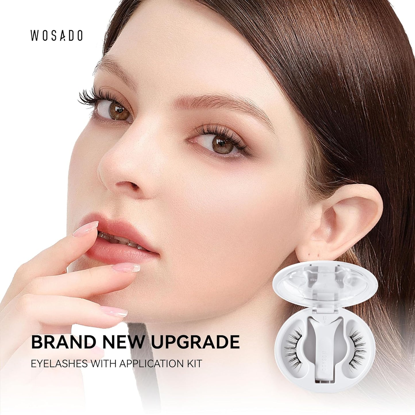 Soft Magnetic Eyelashes Kit with Applicator, [Silky Black II] 21.5mm Reusable Glue-free Wispy Magnetic Lashes, Cruelty-free False Lashes, Waterproof, Lightweight, Suit for Heavy Makeup