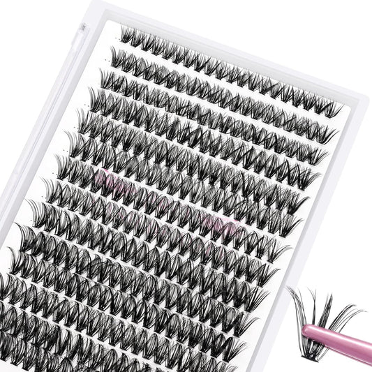 280 Pcs Individual Lashes 40D-C-0.07-12 Cluster Lashes C D Curl Wispy Lashes Bottom Lashes DIY Lashes At Home（40D-C-0.07-12）