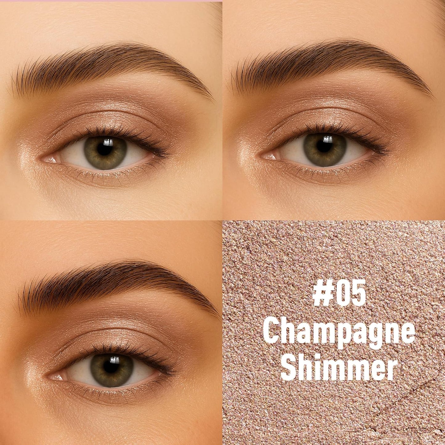 FV Cream Shimmer Eyeshadow Stick，Long Lasting & Waterproof, Multi-Use & High Pigment Eyeshadow Makeup Stick, Champagne Shimmer