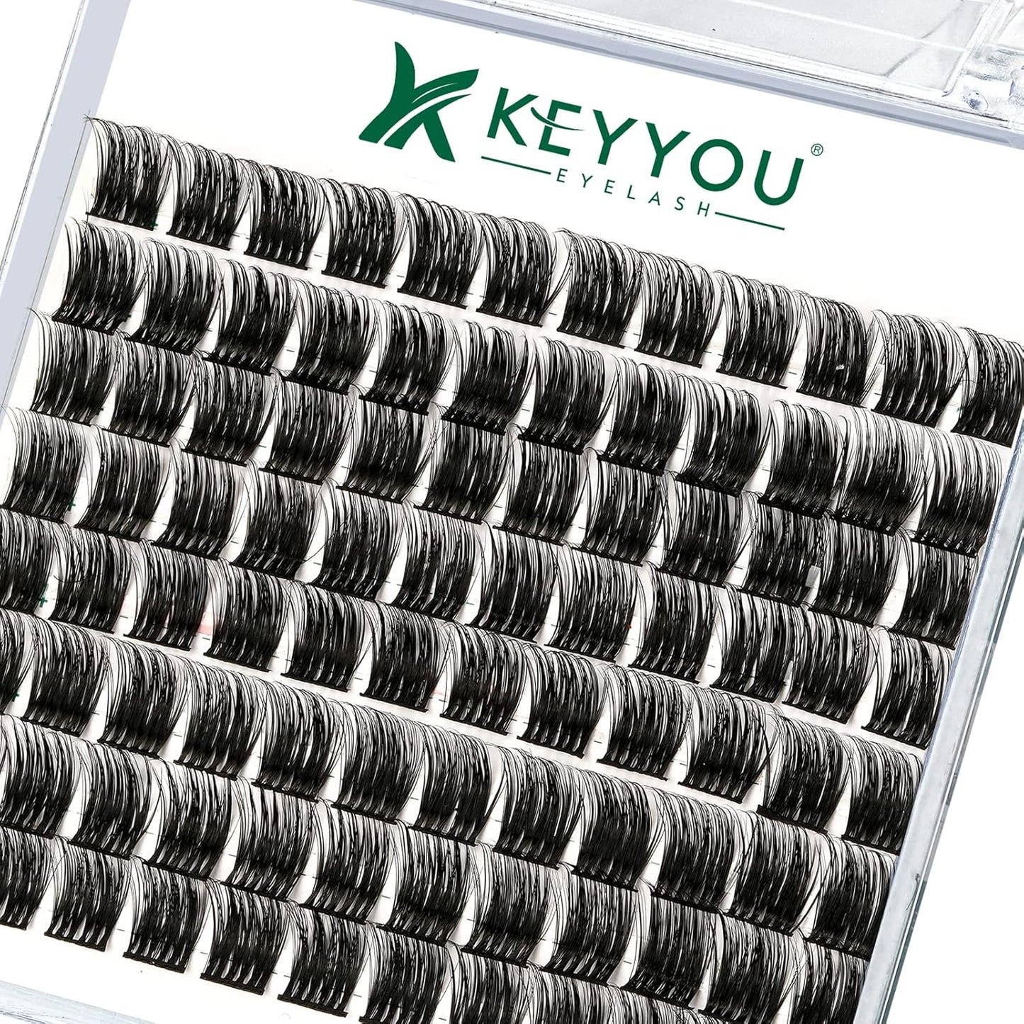 Lash Clusters 96pcs Individual Lashes D Curl 16mm Cluster Lashes KEYYOU Volume Wispy Lash Extension Soft&Comfortable Easy DIY at Home(Y12 D-16mm)