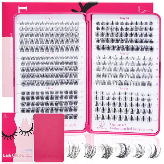 Lash Clusters - Lash Clusters Kit Mix Manga Lash Clusters 0.07D Lashes Clusters Anime Lashes Ultra-Thin Invisible Band 0.05mm DIY at Home No Lash Glue Included