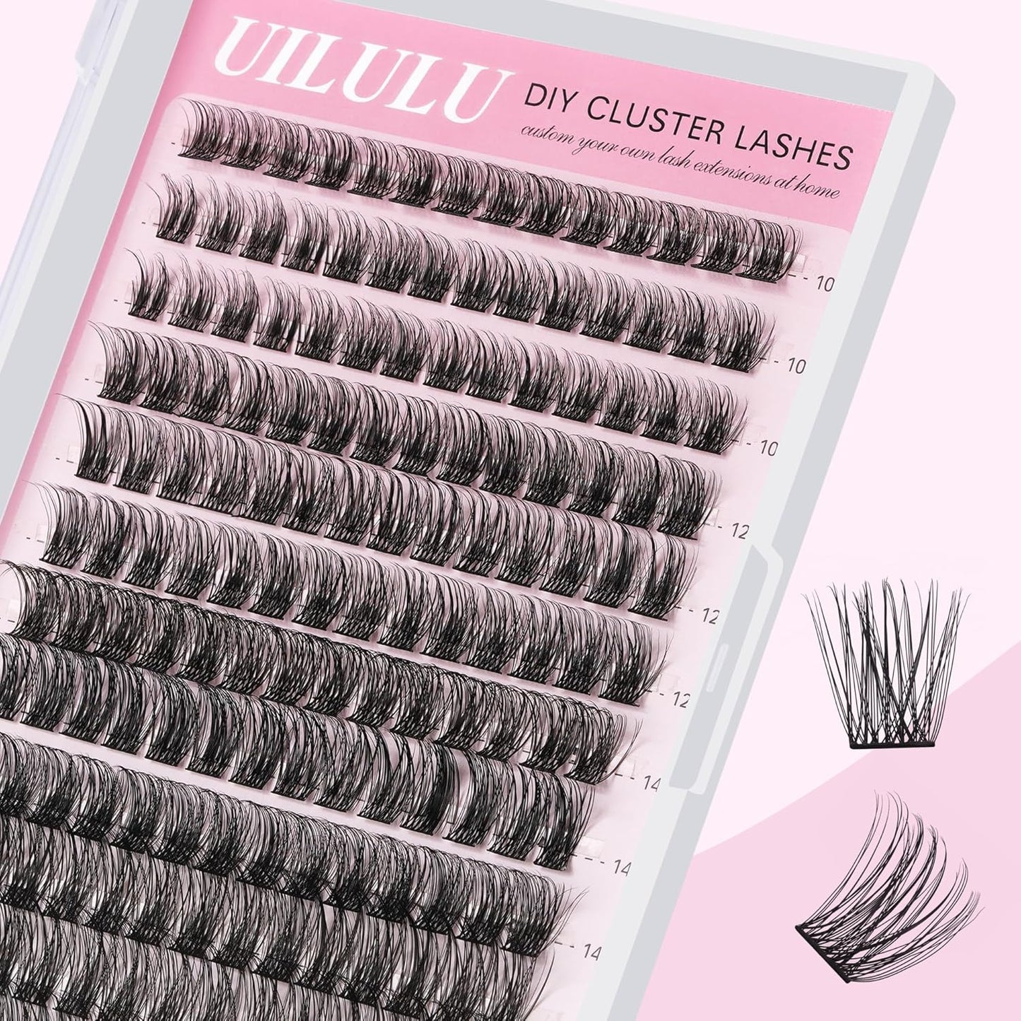 Lash Clusters kit 10-16mm DIY Lash Extension Kit 144 D Curl Fluffy Clusters Lashes 0.07D Individual Lashes Clusters False Eyelashes Set Eye Lash Kits Extensions Kit