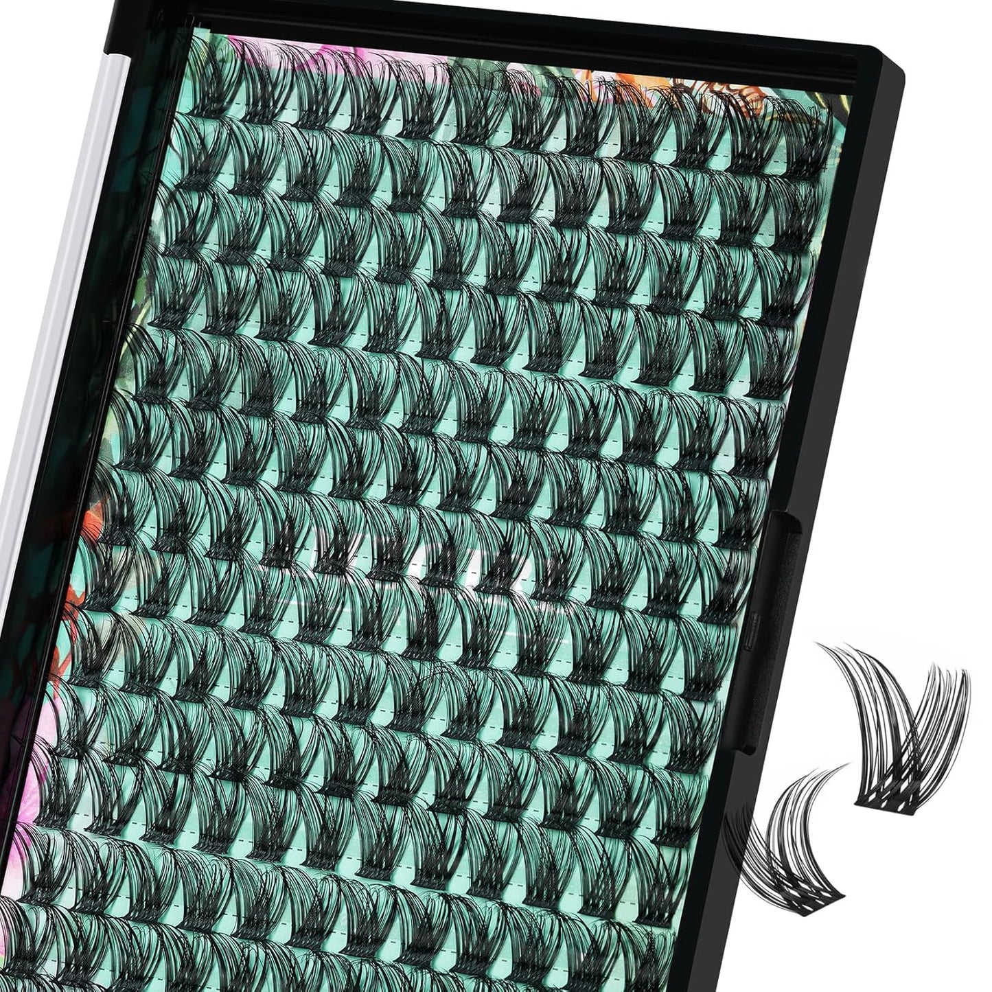 Lash Clusters Wet Look 168Pcs Eyelash Cluster Ultra-Thin Lash Band Eyelashes Extensions Spiky Anime Wide Span Lashes(Hollyhock,D-14mm)