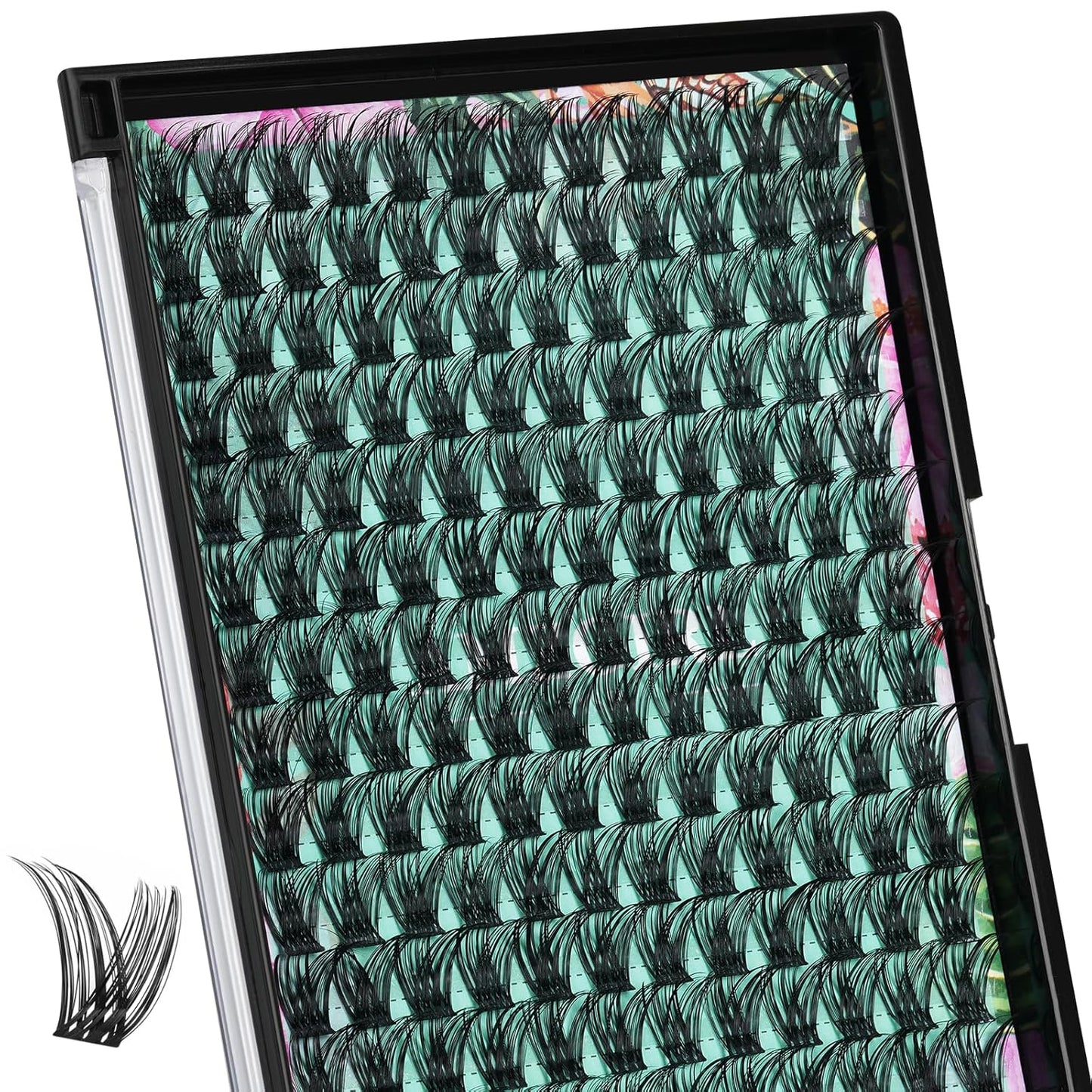 Lash Clusters Wet Look 168Pcs Eyelash Cluster Ultra-Thin Lash Band Eyelashes Extensions Spiky Anime Wide Span Lashes(Hollyhock,C-18mm)