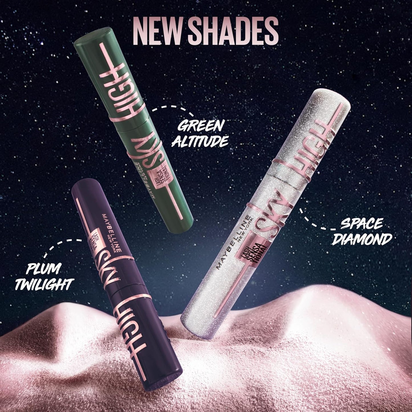 Maybelline Lash Sensational Sky High Waterproof Mascara Makeup, Volumizing, Lengthening, Defining, Curling, Multiplying, Buildable Formula, Brownish Black, 1 Count